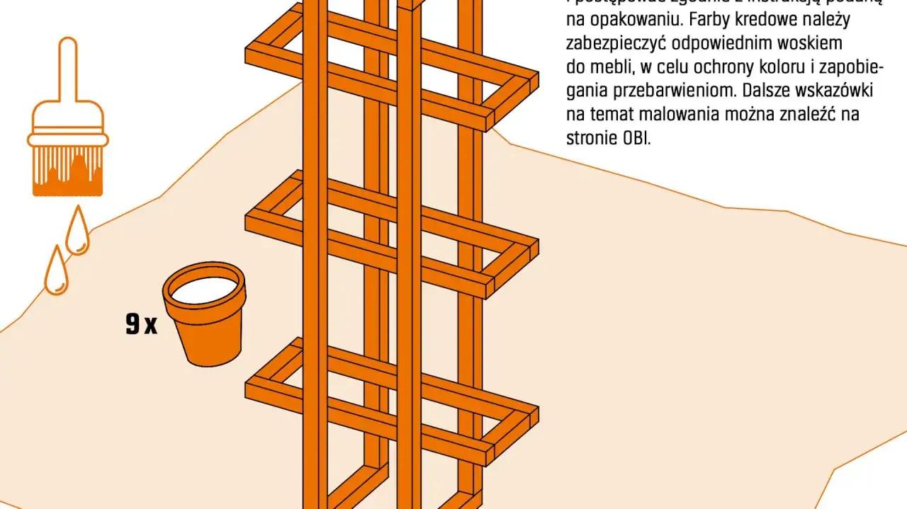 drewniany kwietnik stojący DIY instrukcja