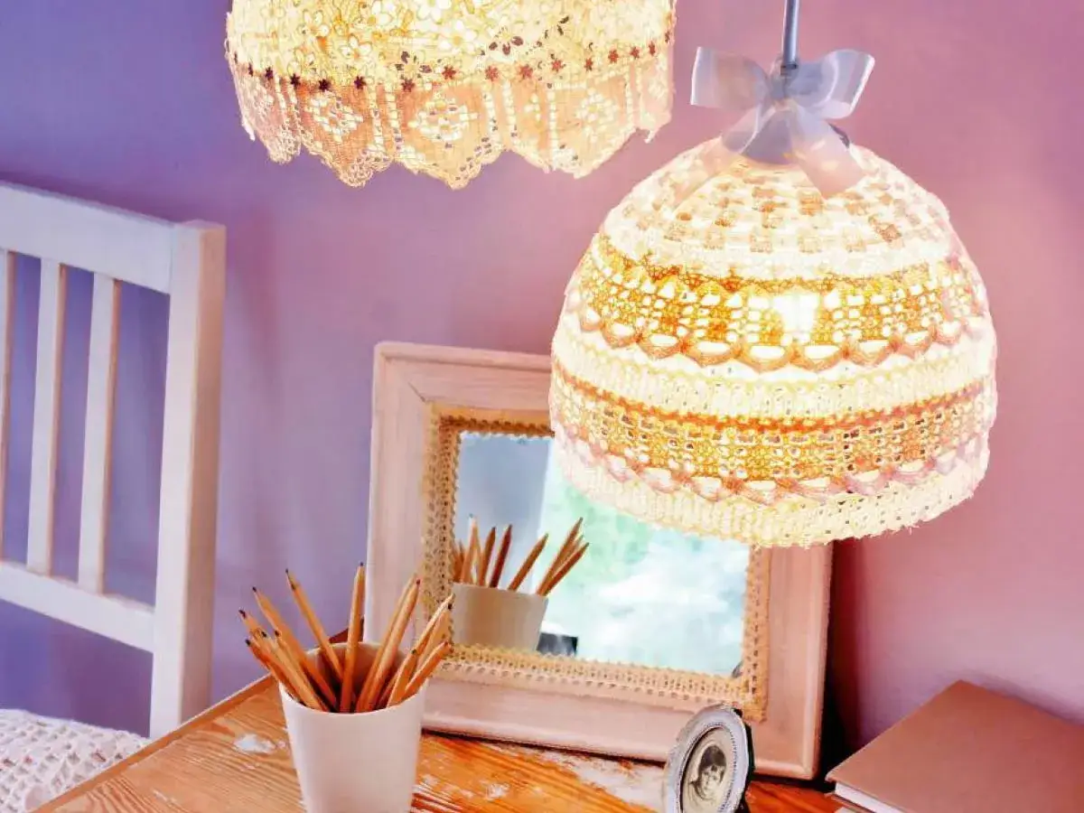 abażur z koronki w stylu boho vintage inspiracje