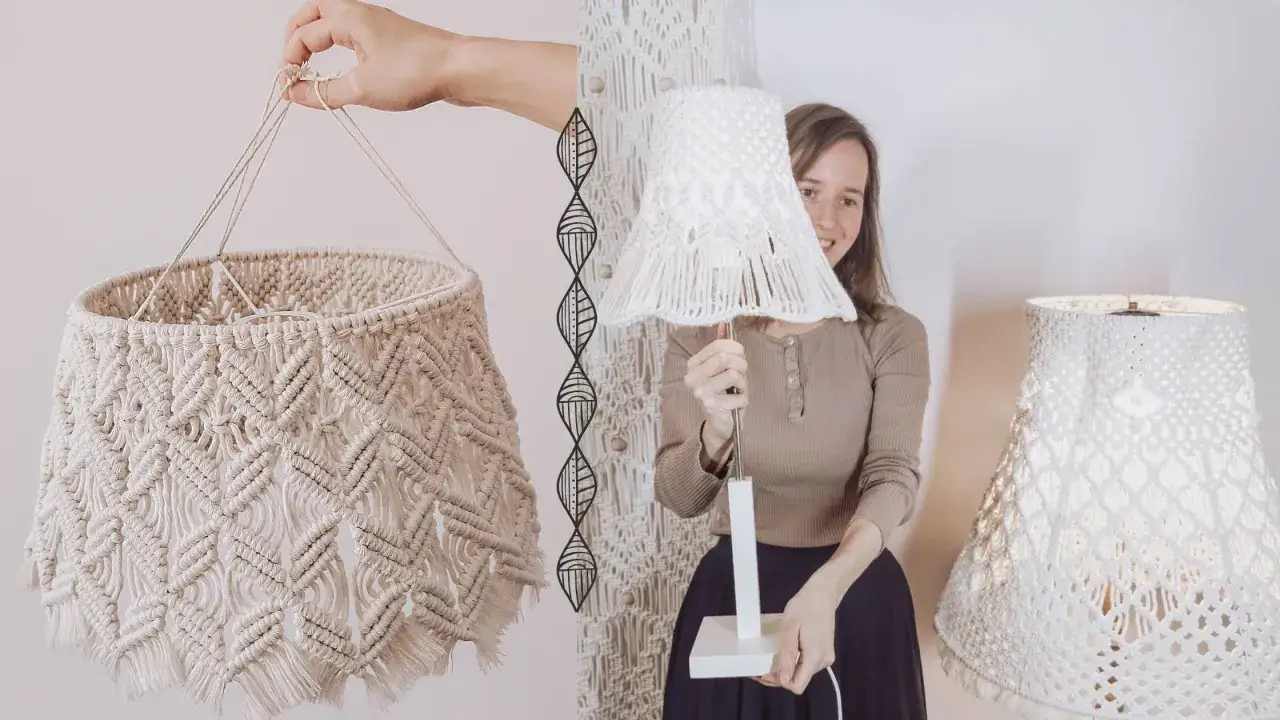 Abażur z makramy w stylu boho
